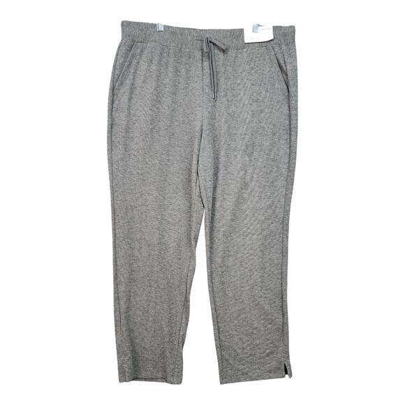 NWT Liz Claiborne Jogger Straight Leg XLARGE Mid Rise Pant Gray Heather Yoga NEW - Picture 2 of 12